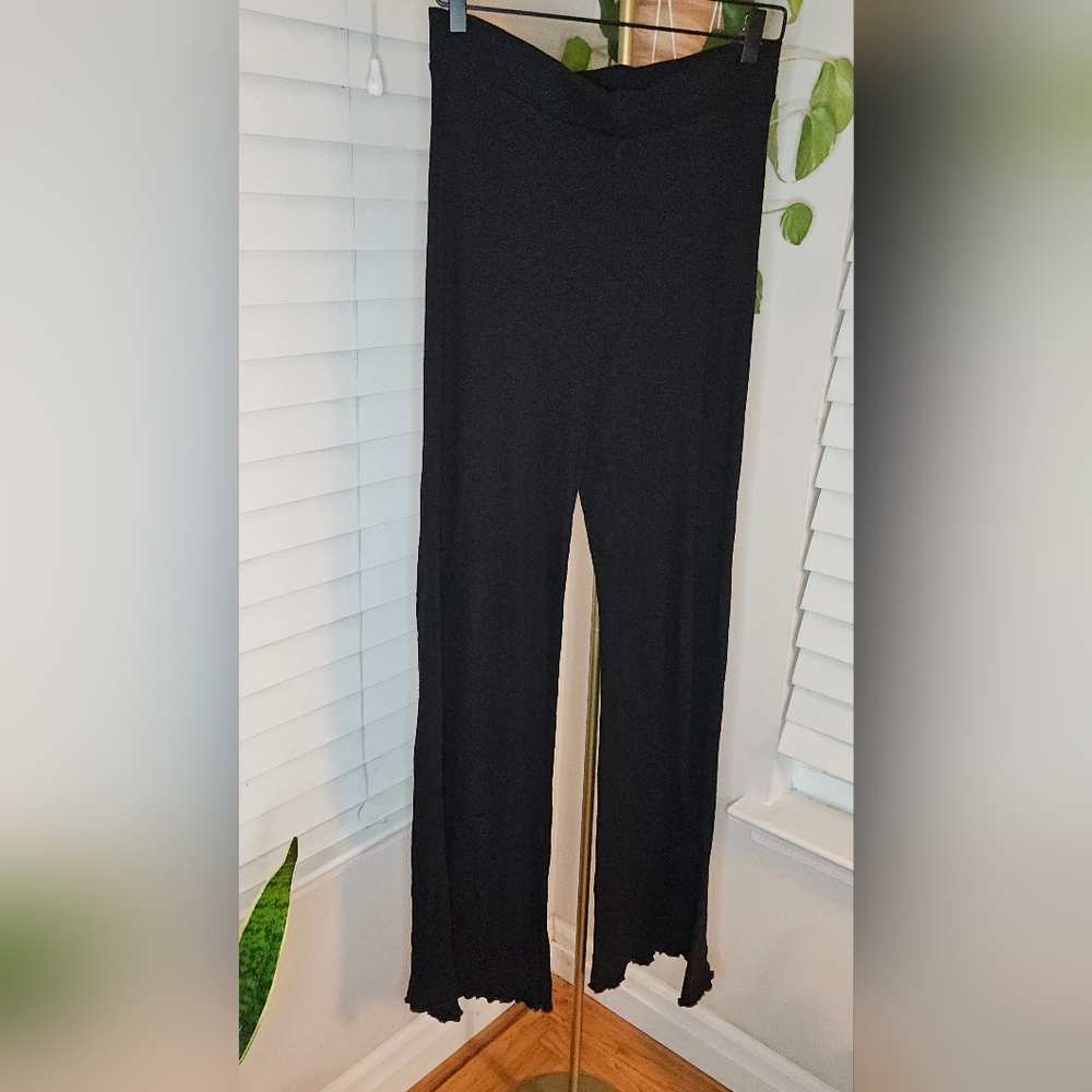 Project Social T Wide Leg Ribbed Loungewear Pants Cozy Knit